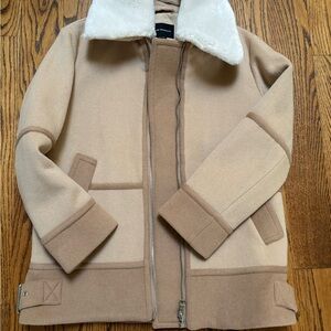 Two tone lined wool jacket with faux fur color from Club Monaco - mint condition